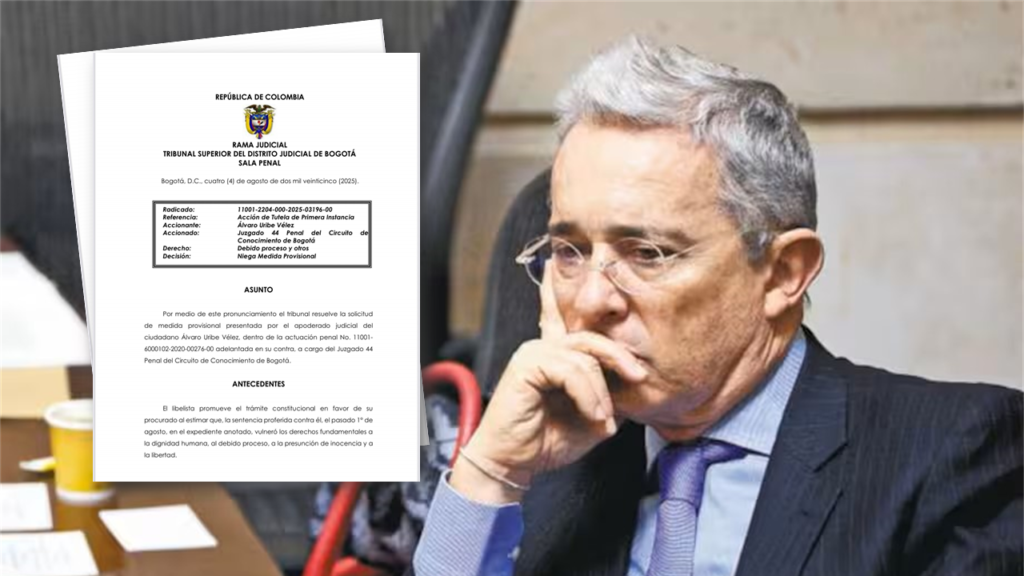 Tribunal Superior de Bogotá negó suspensión  de detención domiciliaria para Álvaro Uribe.